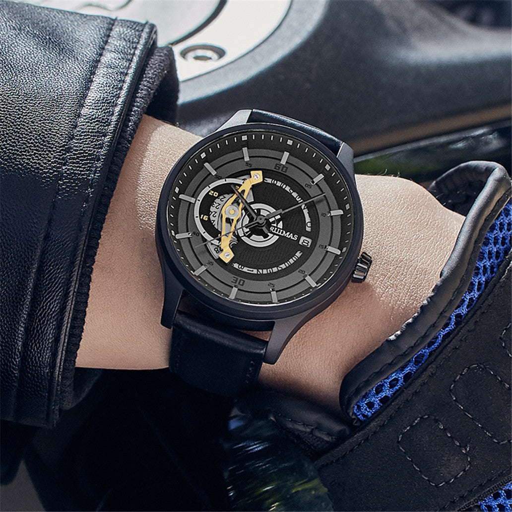 RUIMAS Mens Watches Luxury Fashion Sports Wristwatch Leather Strap Men's Army Military Watch Automatic Mechanical Man Clock 6786