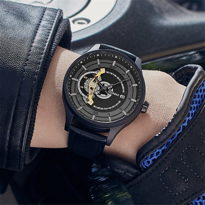 RUIMAS Mens Watches Luxury Fashion Sports Wristwatch Leather Strap Men's Army Military Watch Automatic Mechanical Man Clock 6786