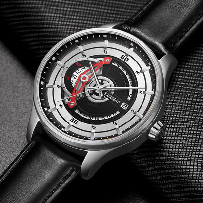 RUIMAS Mens Watches Luxury Fashion Sports Wristwatch Leather Strap Men's Army Military Watch Automatic Mechanical Man Clock 6786