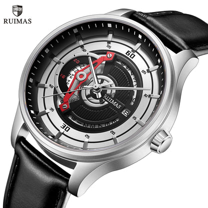 RUIMAS Mens Watches Luxury Fashion Sports Wristwatch Leather Strap Men's Army Military Watch Automatic Mechanical Man Clock 6786