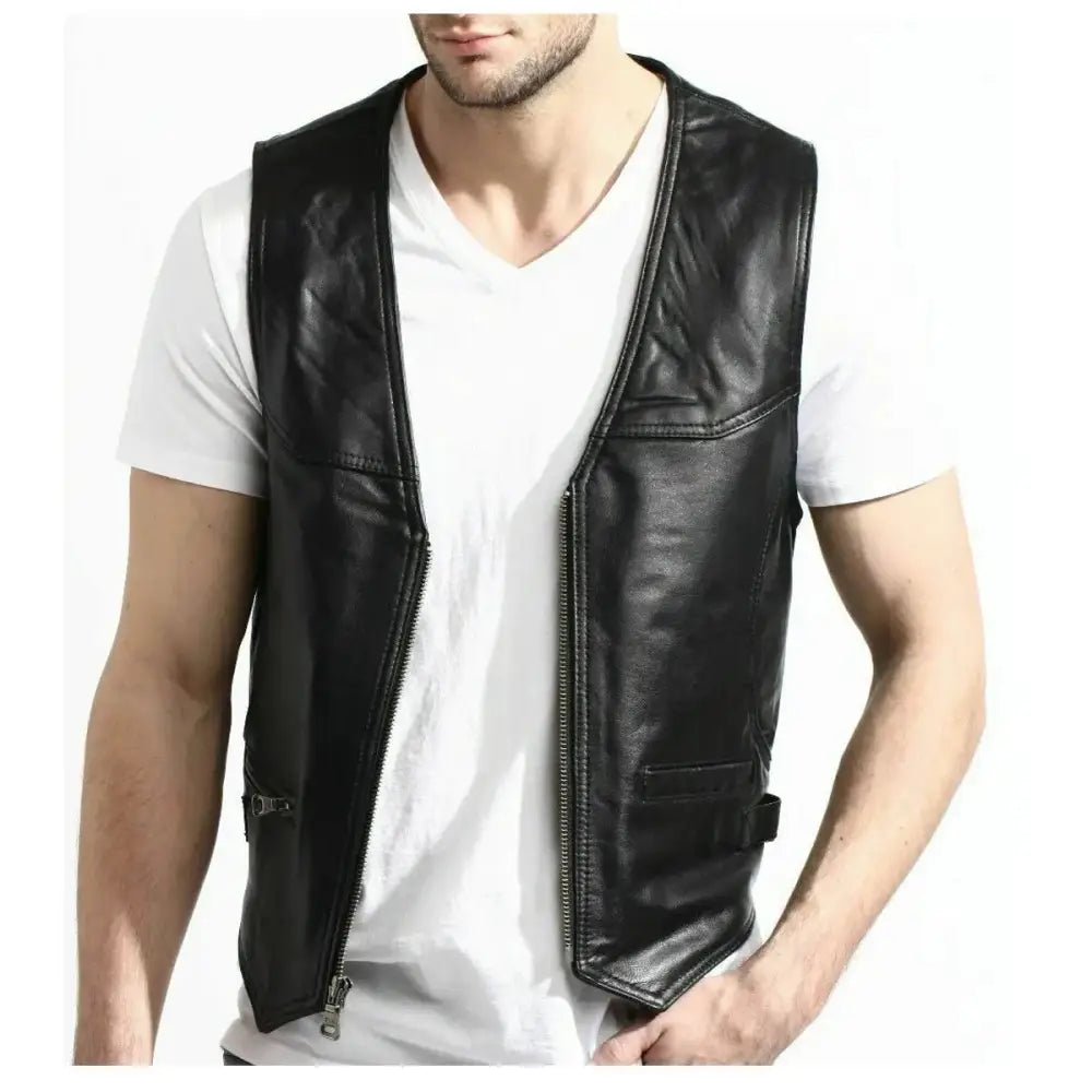 Men’s Motorcycle Fashion Leather Vest