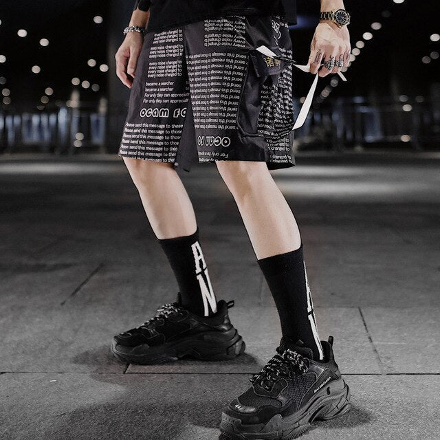 Streetwear Men's Shorts Knee Length Summer New Fashion Printed Hiphop Men Short Pants Mens Beach Pants Loose Leisure