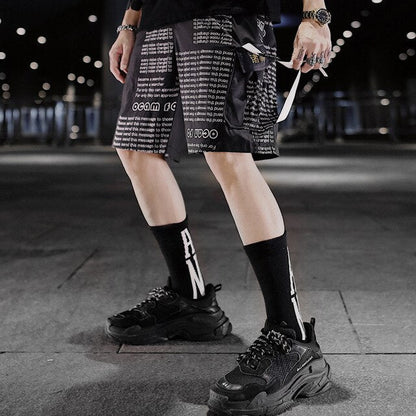 Streetwear Men's Shorts Knee Length Summer New Fashion Printed Hiphop Men Short Pants Mens Beach Pants Loose Leisure