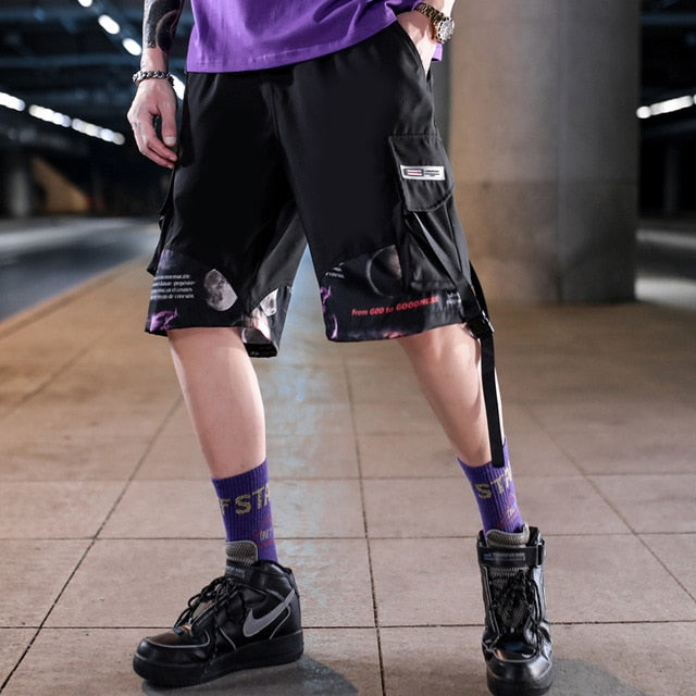 Streetwear Men's Shorts Knee Length Summer New Fashion Printed Hiphop Men Short Pants Mens Beach Pants Loose Leisure